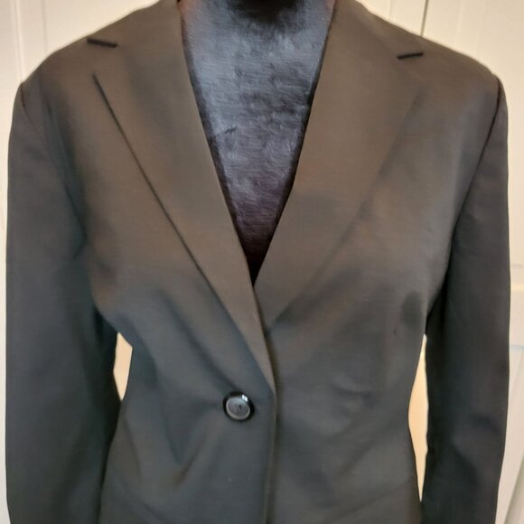 Black Single Button Fitted Blazer Old Navy M Classic Old Money Office Tailored - Picture 3 of 8